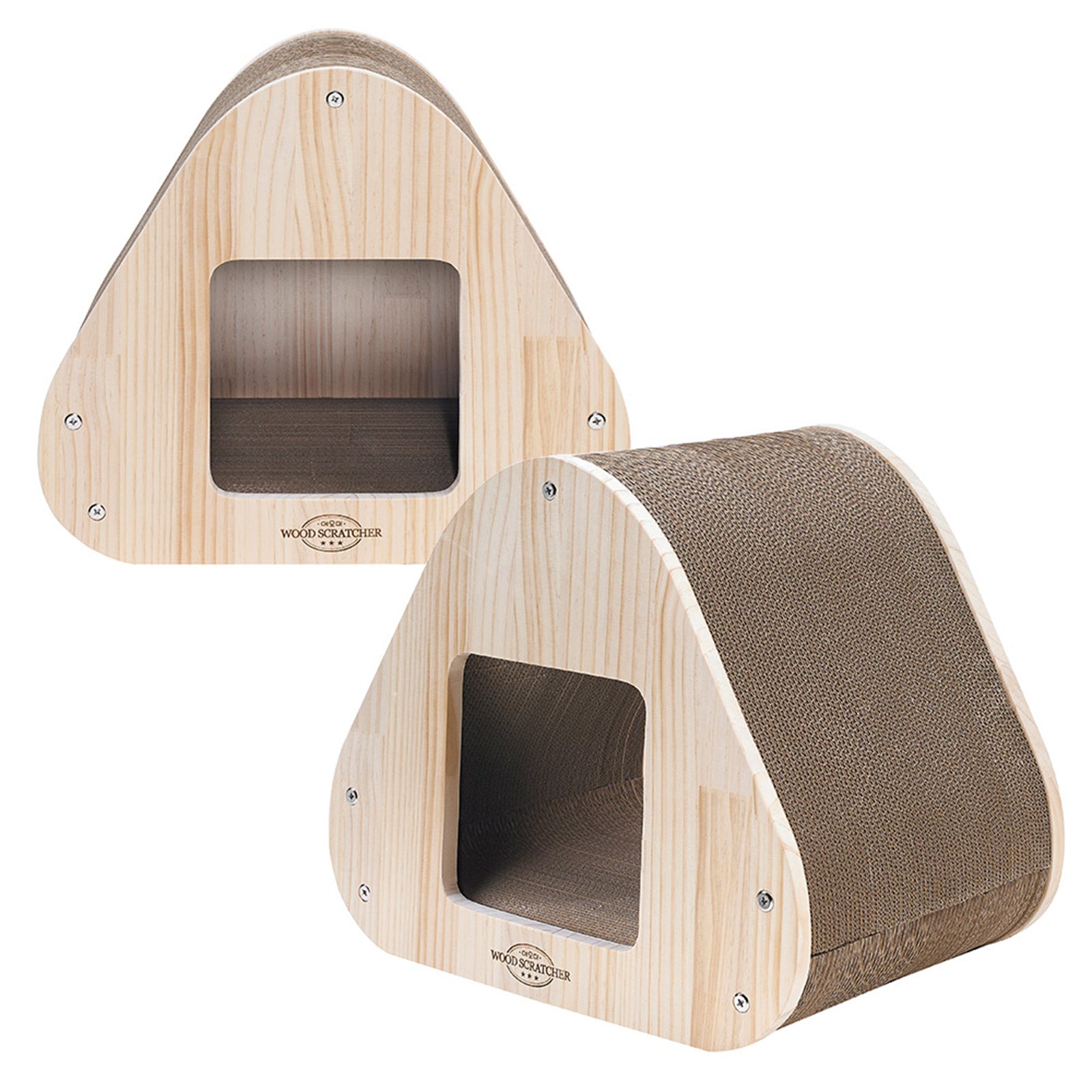 Yaomi Wood Triangle Cat Scratcher Sofa Pet Bed V274-PET-ZS-CTTRIHS