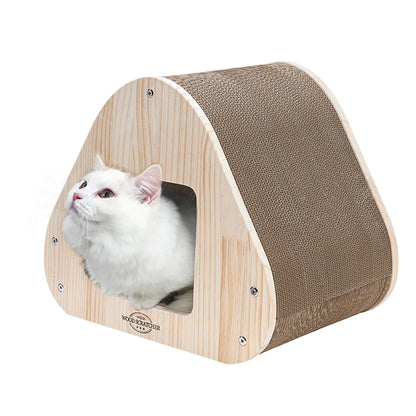 Yaomi Wood Triangle Cat Scratcher Sofa Pet Bed V274-PET-ZS-CTTRIHS