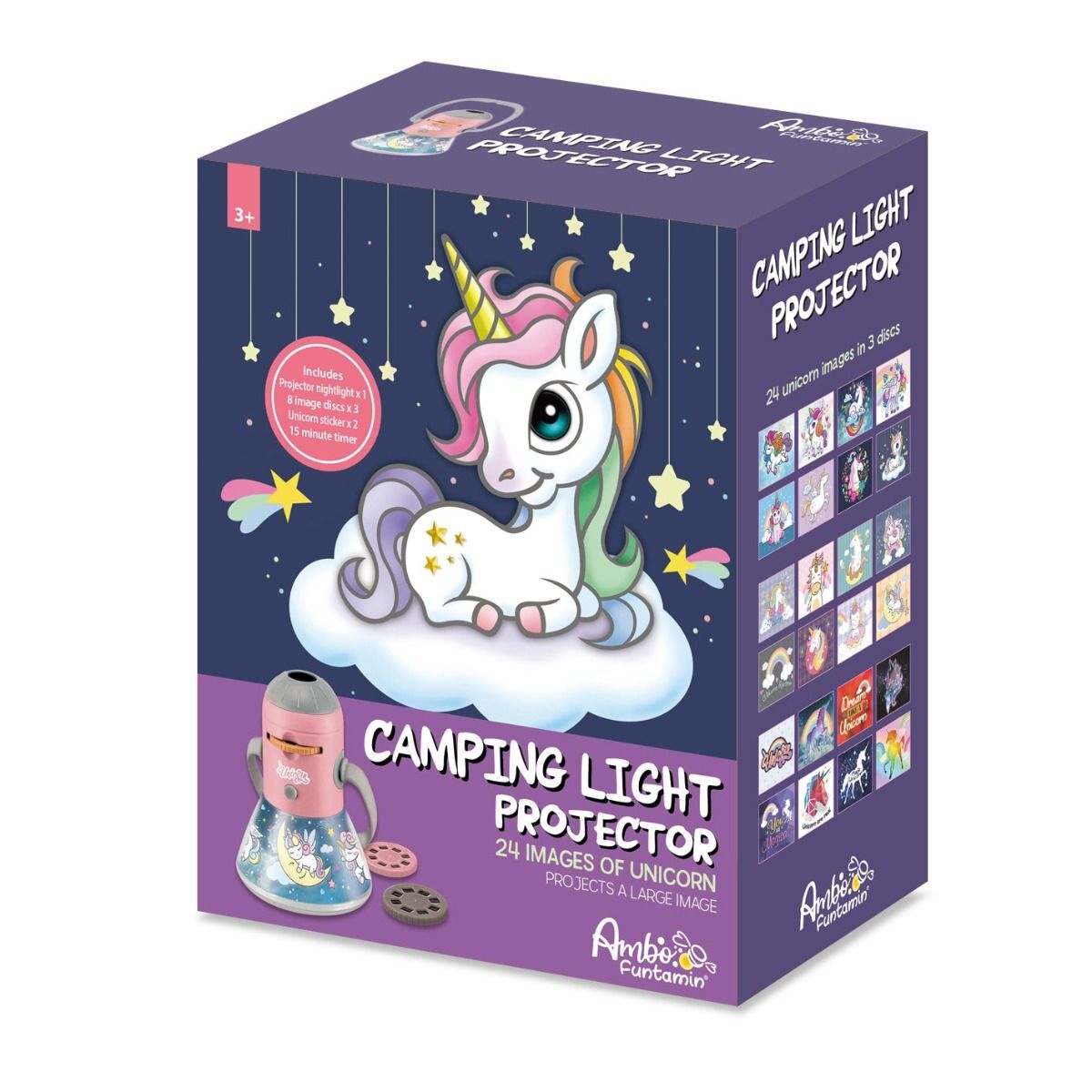 Unicorn Mini Night Light Camping Projector - Lantern Torch Kids Learning Toy V274-TOY-KN-ACPA-U