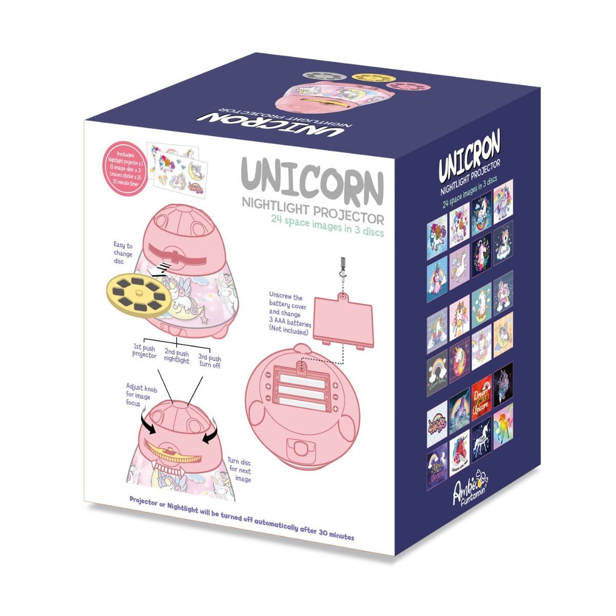Unicorn Dreamy Sky Night Light Projector - Kids STEAM Toy V274-TOY-KN-ADREAMSKY-U