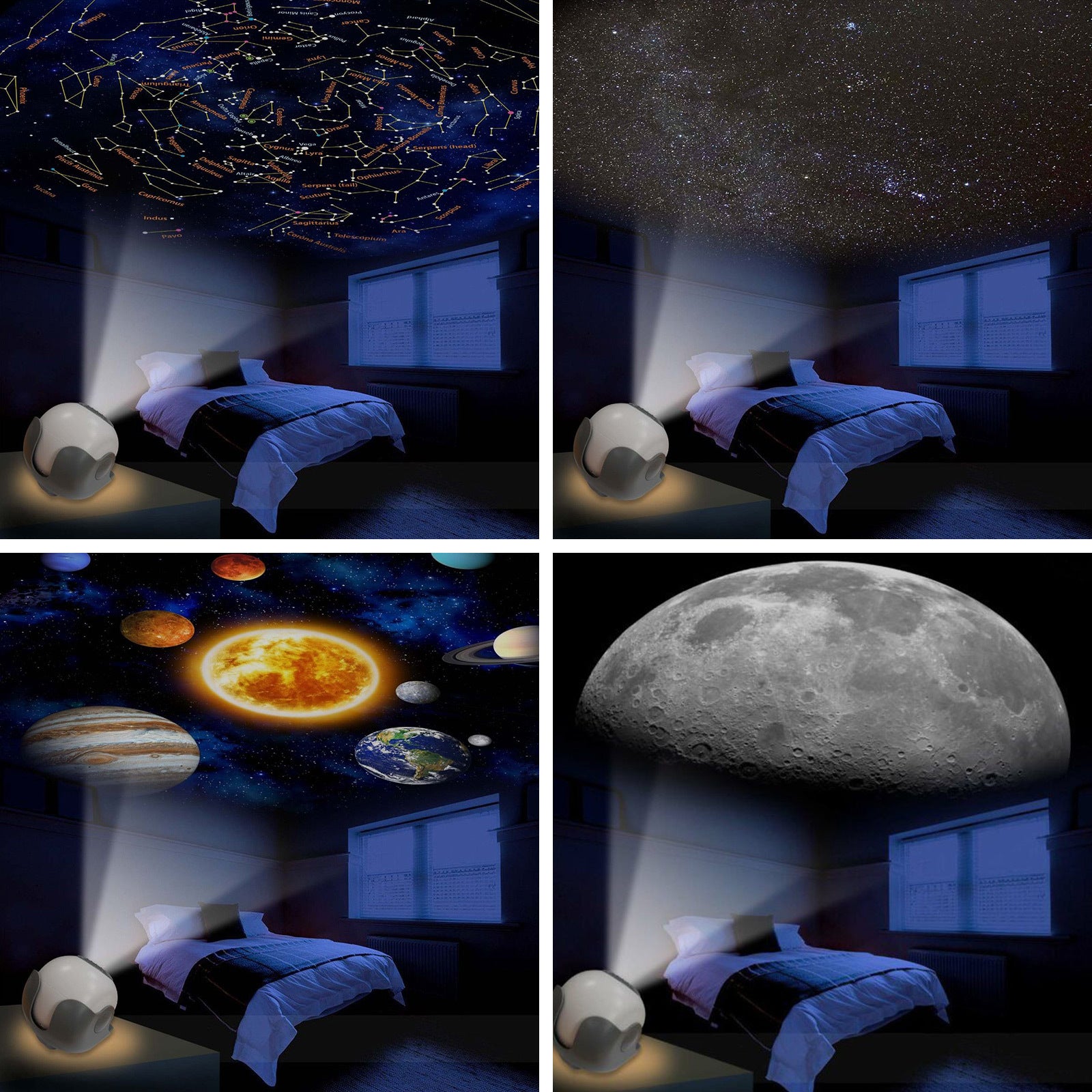 Solar System Star Light Projector STEM Toy - Space Planet Moon Galaxy Night Lights V274-TOY-KN-ASOLAP