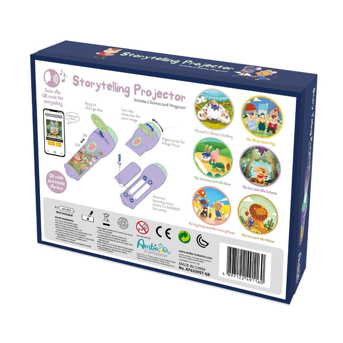 Storytelling Torch Projector 6 Stories Gift Set - Audio Kids Learning STEM Toy V274-TOY-KN-ATR9-STGB