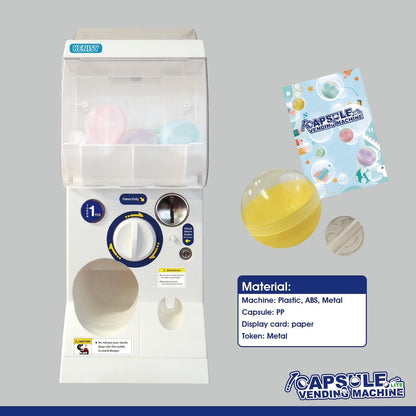 Gachapon Capsule Toy Vending Machine Lite Mini Collectible Gacha Dispenser Stackable WHITE V274-TOY-KN-F-MDGACHAL