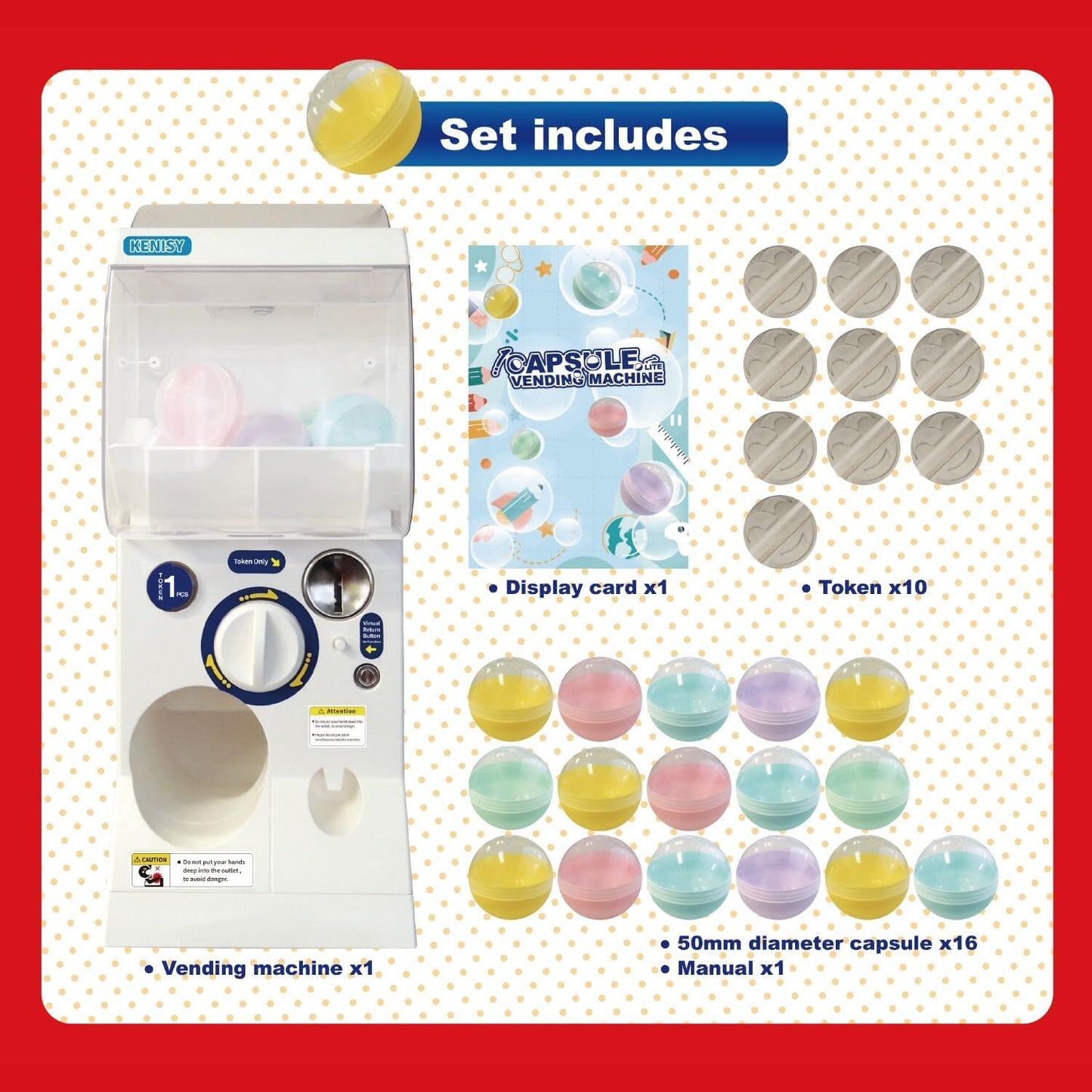 Gachapon Capsule Toy Vending Machine Lite Mini Collectible Gacha Dispenser Stackable WHITE V274-TOY-KN-F-MDGACHAL