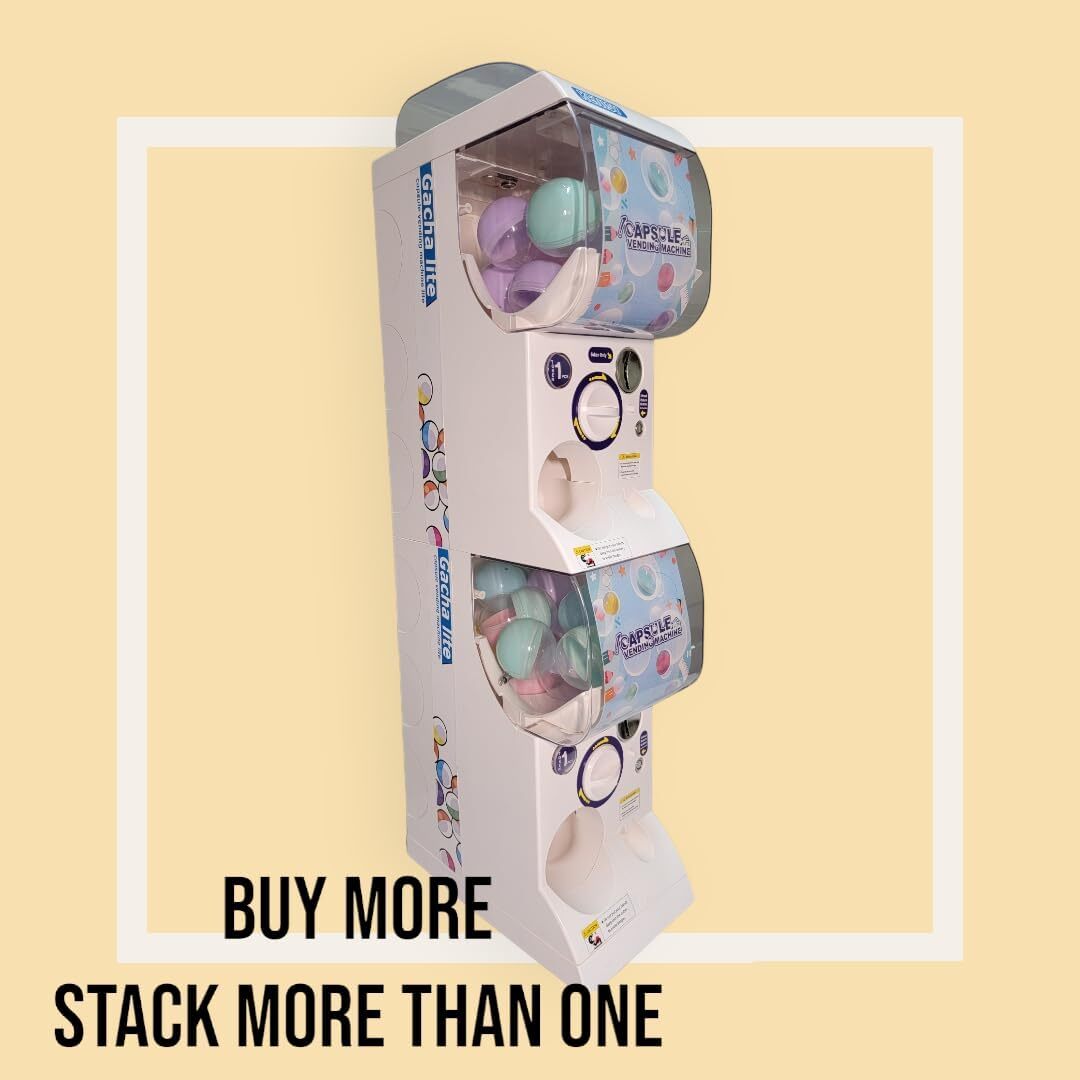 Gachapon Capsule Toy Vending Machine Lite Mini Collectible Gacha Dispenser Stackable WHITE V274-TOY-KN-F-MDGACHAL