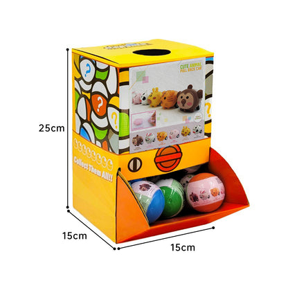 40X Cute Animal Pull Back Car Toy Capsules 50mm Collectible Gacha in Display Box V274-TOY-KN-F-PBCAN-50