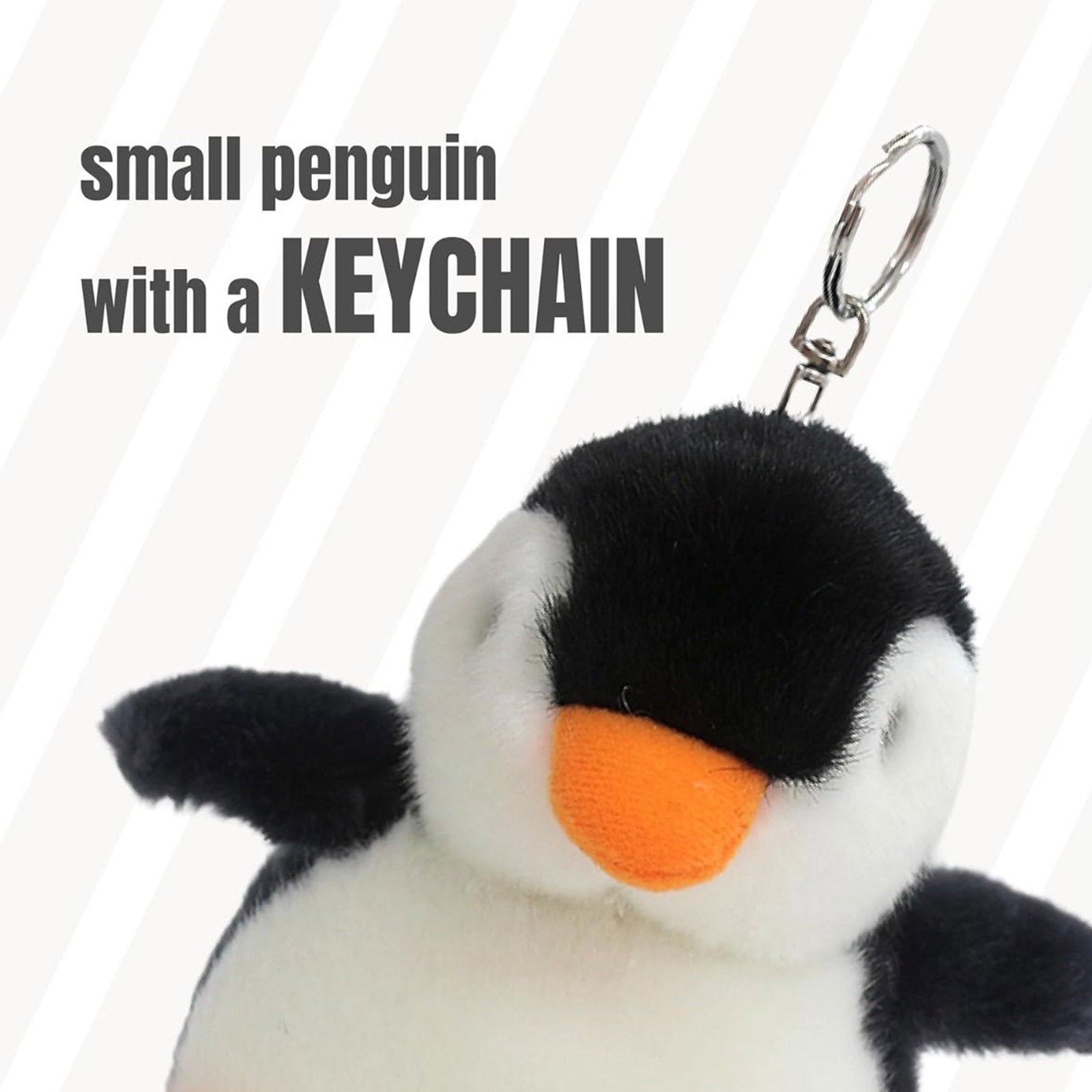 2X Plush Penguin Keychain Or Doll With Sound Activation GREY V274-TOY-KN-F-PLUSPNG2P