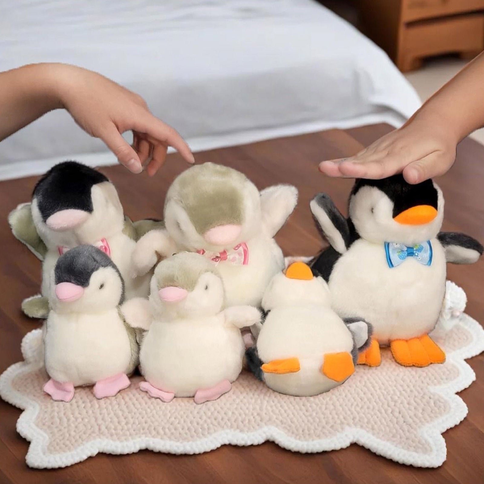 2X Plush Penguin Keychain Or Doll With Sound Activation GREY V274-TOY-KN-F-PLUSPNG2P