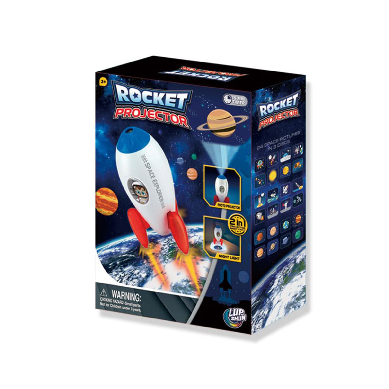 Rocket Projector Night Light Kids STEM Toy - Outer Space Planet V274-TOY-KN-LUP-0025