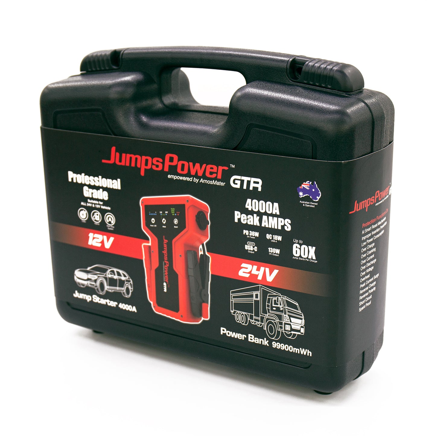 4000A Jump Starter 12V Powerbank 99900mWh 24V Pro Car Battery Charger LED GTR V274-VE-JP-JS-GTR