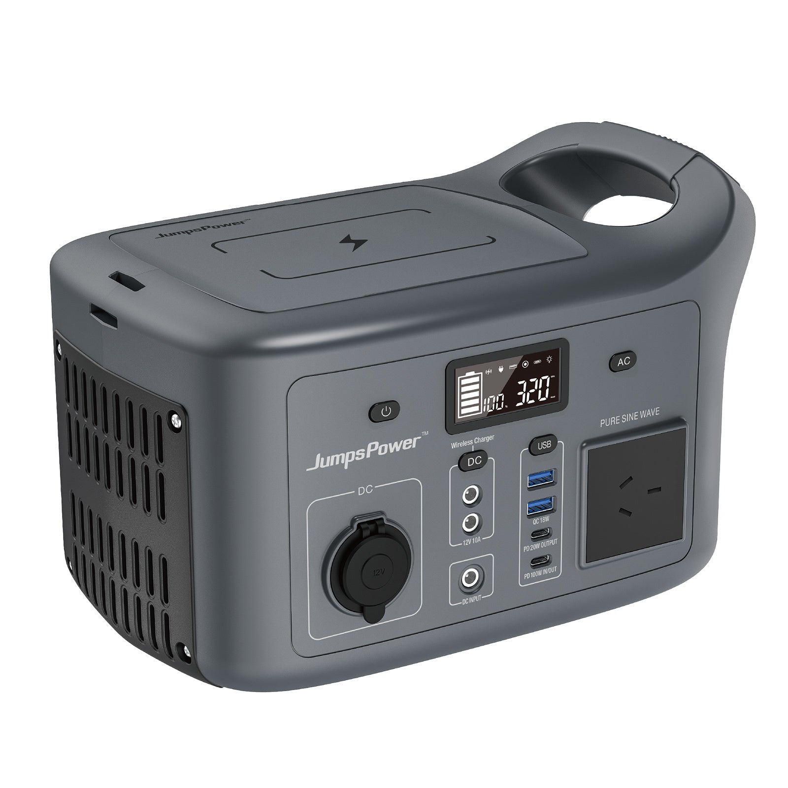 320W Portable Power Station JumpsPower Wireless Battery Charger 307Wh LED Light V274-VE-JP-PPS-AC320