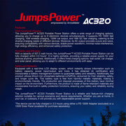 320W Portable Power Station JumpsPower Wireless Battery Charger 307Wh LED Light V274-VE-JP-PPS-AC320
