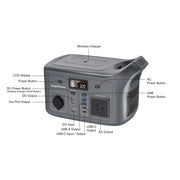 320W Portable Power Station JumpsPower Wireless Battery Charger 307Wh LED Light V274-VE-JP-PPS-AC320