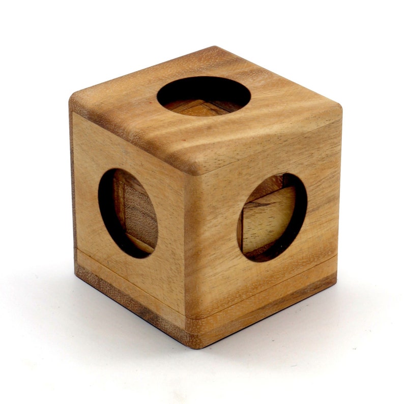 3 individual brainteaser wooden puzzles in a gift wooden box V277-3IBWP