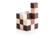 3 individual brainteaser wooden puzzles in a gift wooden box V277-3IBWP