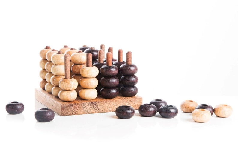 4 IN A ROW GAME Connect four board 3 dimensional handmade in beautiful wood V277-4RGCFBDH