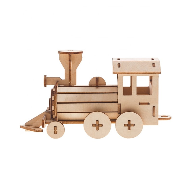 Build and Paint your own locomotive train Kids wood model toy train-plywood DIY kit V277-940173727TKT
