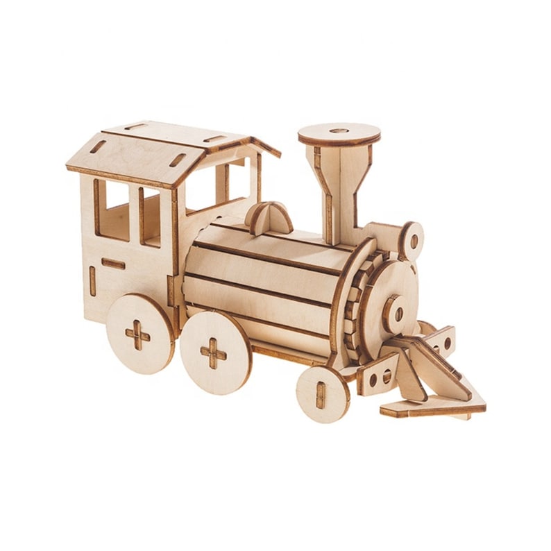 Build and Paint your own locomotive train Kids wood model toy train-plywood DIY kit V277-940173727TKT