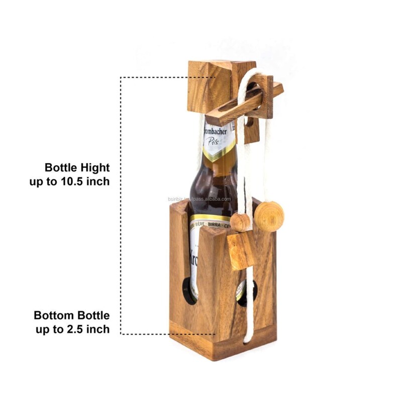 Brainteaser beer bottle mystery lock puzzle- open the lock before you can have a drink! Great party gift V277-BBBMLP
