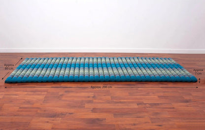 Day bed Roll Out Mattress XL Large Foldout Mat relaxation day bed camping or Yoga Matt Natural Kapok Filled V277-BLUEMAT120X200