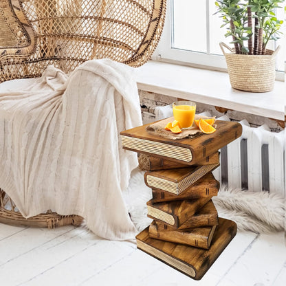 Side Table, corner Stool, Plant Stand Raintree Wood Natural Finish-Book V277-BOOKSTKPL