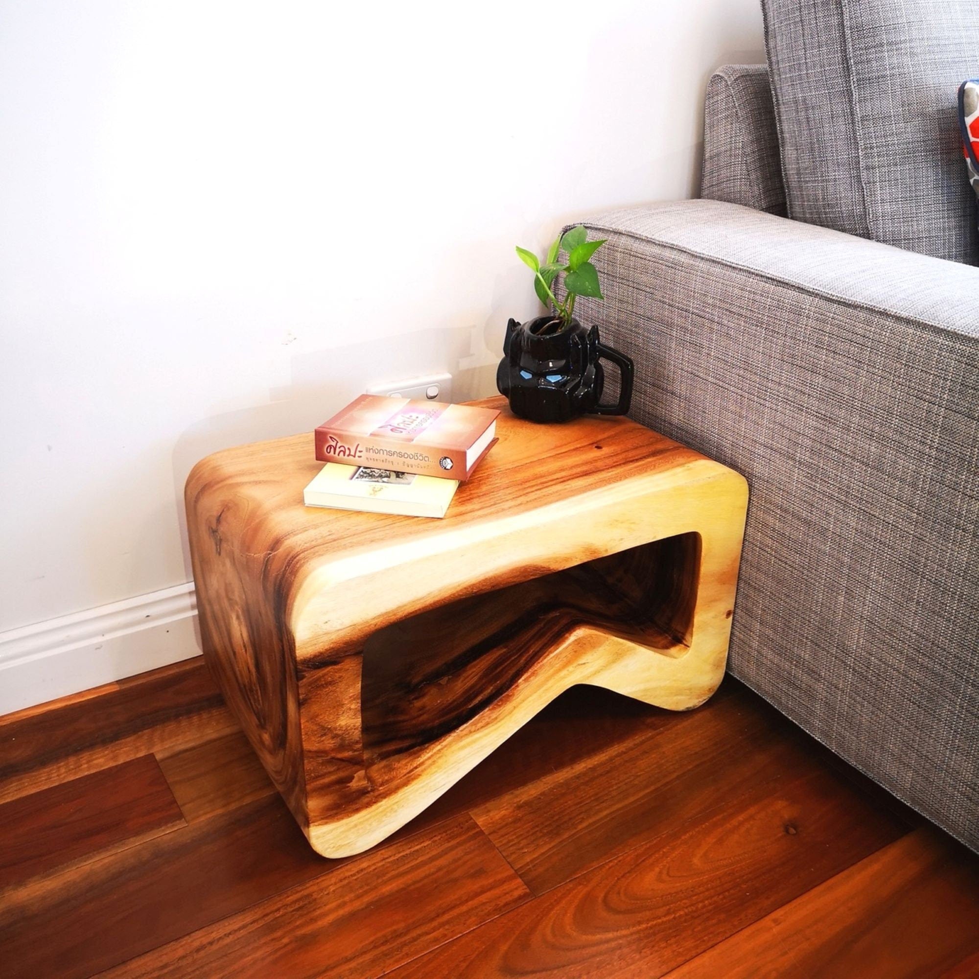Side table, coffee table or entrance corner table-hand crafted from solid wood V277-BSIDE