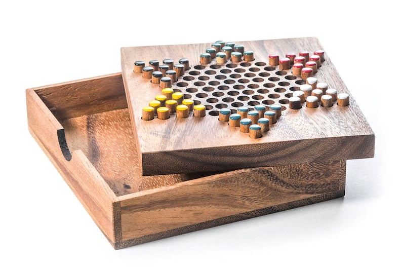 Chinese Checkers - wooden board game, strategy game, game for adults, game V277-CCWBGSG