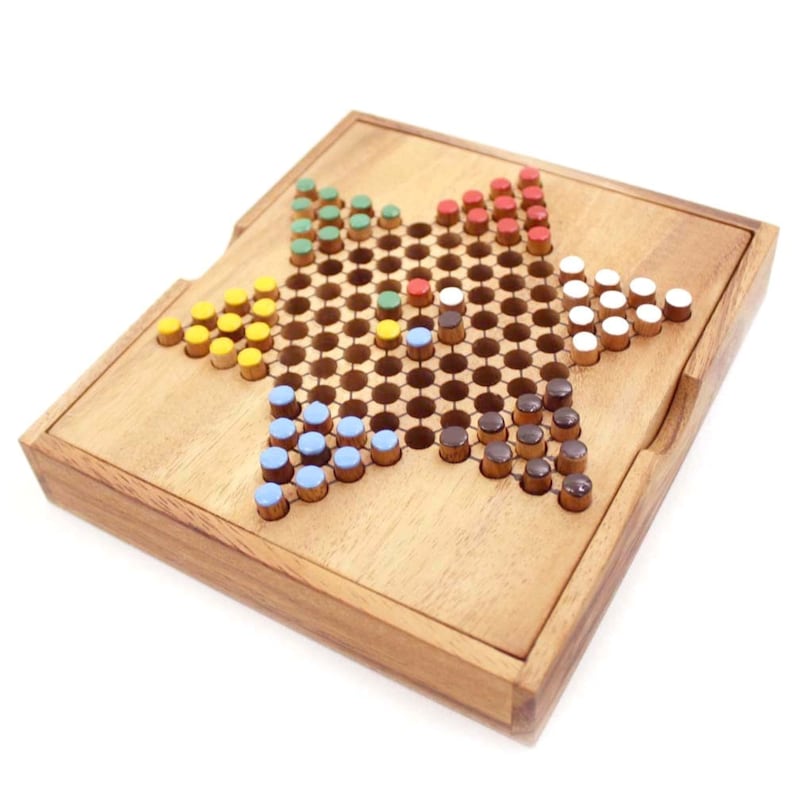 Chinese Checkers - wooden board game, strategy game, game for adults, game V277-CCWBGSG