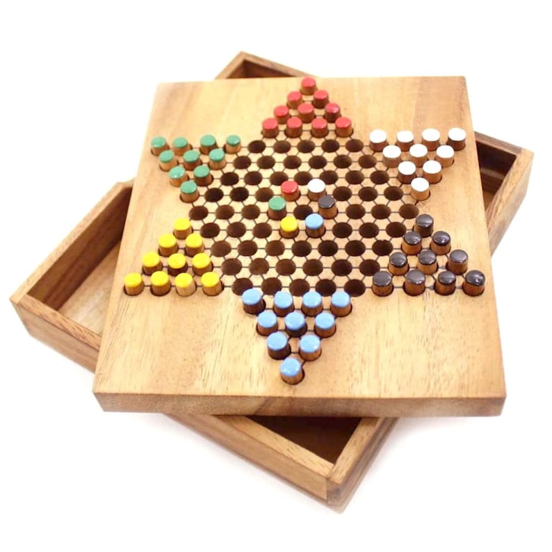 Chinese Checkers - wooden board game, strategy game, game for adults, game V277-CCWBGSG