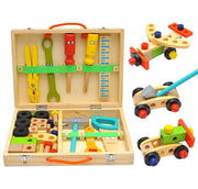 Children's pretend play build fix wood Toolbox Toy, Carpenter Traddie Set For toddlers and kids V277-HELONYOUSITOOLBOX