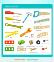 Children's pretend play build fix wood Toolbox Toy, Carpenter Traddie Set For toddlers and kids V277-HELONYOUSITOOLBOX