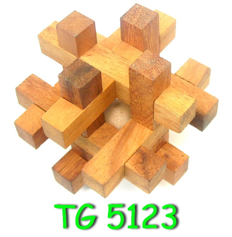 4 individual brainteaser wooden puzzles in a gift wooden box V277-IBWP