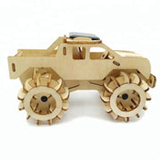 Model car 3D Ply Wood puzzle- Build and Paint your own 4 x 4 Truck Car craft kit with MOTOR (solar or battery) V277-MC3DPWP