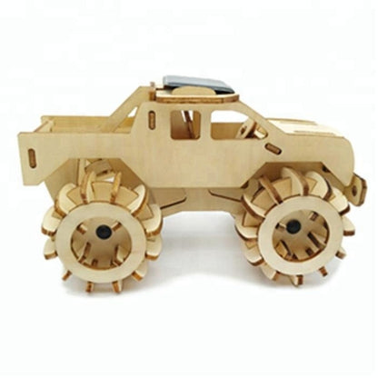 Model car 3D Ply Wood puzzle- Build and Paint your own 4 x 4 Truck Car craft kit with MOTOR (solar or battery) V277-MC3DPWP