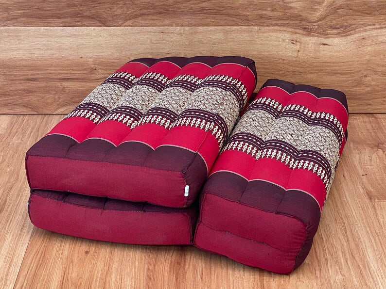 Mothers day gift Meditation Cushion Set RED Medium Size-RED3-Fold Zafu V277-MDGMCS