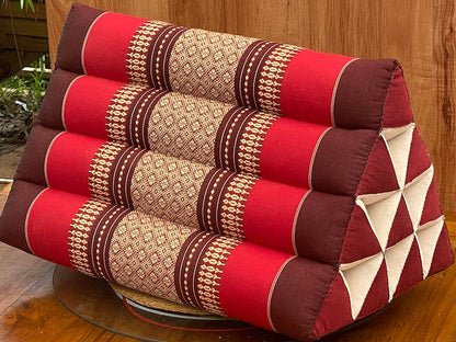Mothers day gift Thai Triangle Pillow Backrest Cushion Kapok Filled_Light RED ONLY V277-MDGTTPBC
