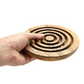 Marble run brain teaser puzzle, wood, handmade 3D puzzle-get all 3 marbles together V277-MRBTP