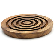 Marble run brain teaser puzzle, wood, handmade 3D puzzle-get all 3 marbles together V277-MRBTP