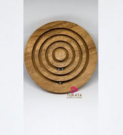 Marble run brain teaser puzzle, wood, handmade 3D puzzle-get all 3 marbles together V277-MRBTP