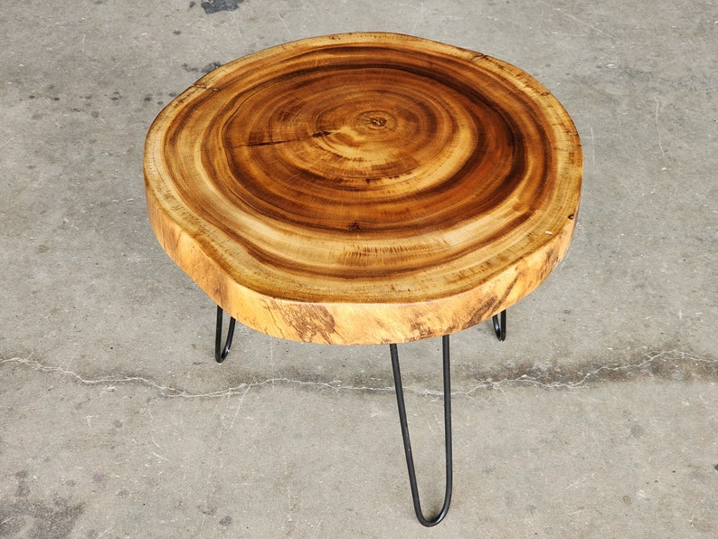 Round Raintree Wood Live Edge Coffee Table V277-RRWLECT