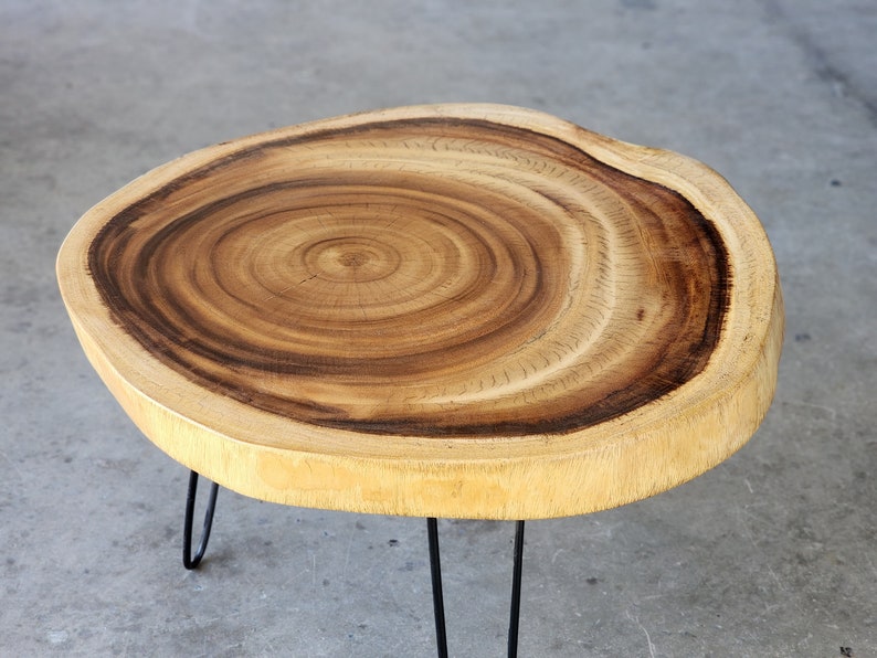 Round Raintree Wood Live Edge Coffee Table V277-RRWLECT