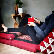 Yoga Thai relaxation Jumbo size cushions 3-Fold Zafu Meditation Cushion Set-100% Kapok Fibre XL JUMBO size V277-SIAMTHAI3FOLDRED