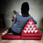 Yoga Thai relaxation Jumbo size cushions 3-Fold Zafu Meditation Cushion Set-100% Kapok Fibre XL JUMBO size V277-SIAMTHAI3FOLDRED