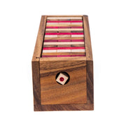 Stacking tumbling blocks wood Red colours balance game with dice play options handmade stacking Fun Board V277-STBWRCBG