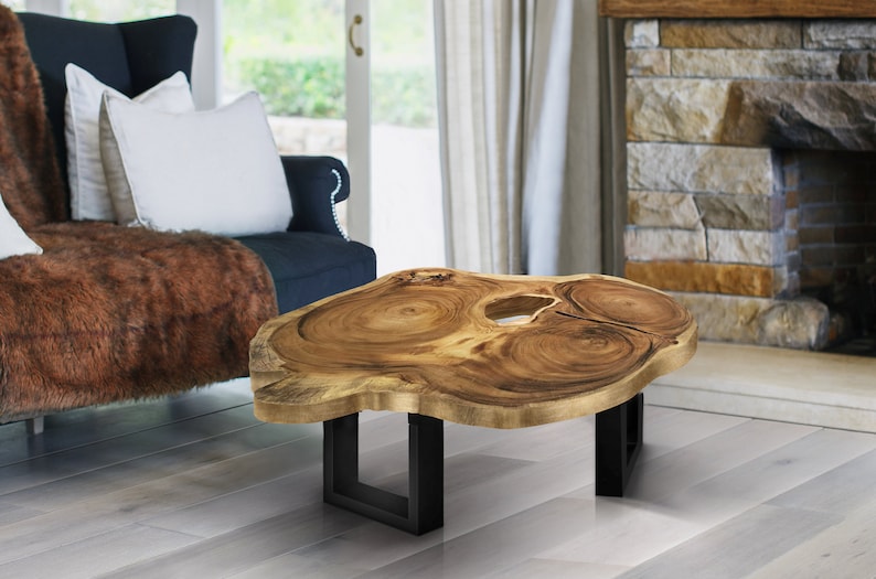 Unique Saur Wood Round Coffee Table, generous 95cm across one of kind 100% unique designed by nature V277-USWRCT