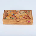 Wooden Domino Game Set Triangle shaped Handmade Dominoes in Gift box V277-WDGSTSHD