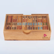 Wooden Domino Game Set Handmade Dominoes in Gift box V277-WDHSHDG