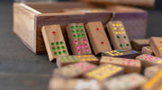 Wooden Domino Game Set Handmade Dominoes in Gift box V277-WDHSHDG