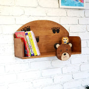Wooden Wall Mounted Book Shelf Bear theme for children's room V277-WWMBSBT