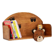 Wooden Wall Mounted Book Shelf Bear theme for children's room V277-WWMBSBT
